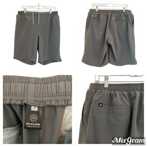 Flylow Shorts Men Gray‎ XL Athletic Drawstring Elastic Waist Performance Stretch